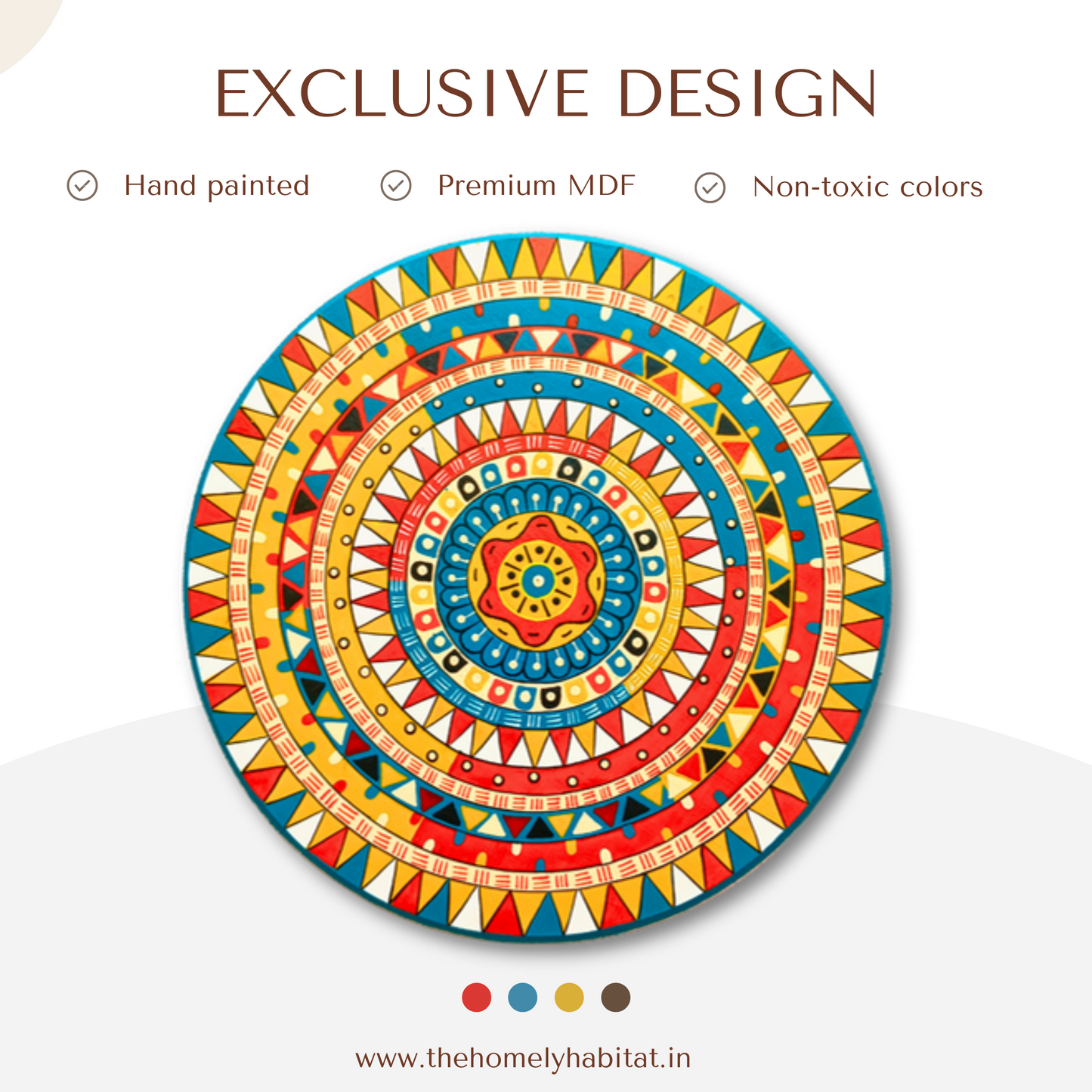 Hand-painted African Tribal Design Wooden Wall Art