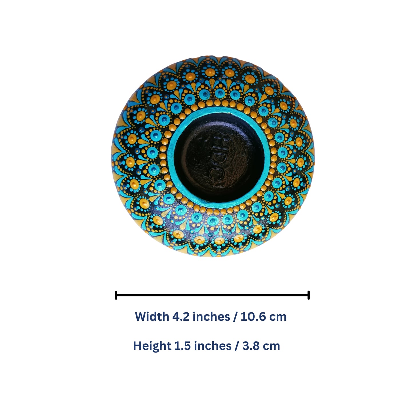 The Homely Habitat™ Handcrafted Concrete Tealight Candle Holder - Blue Yellow