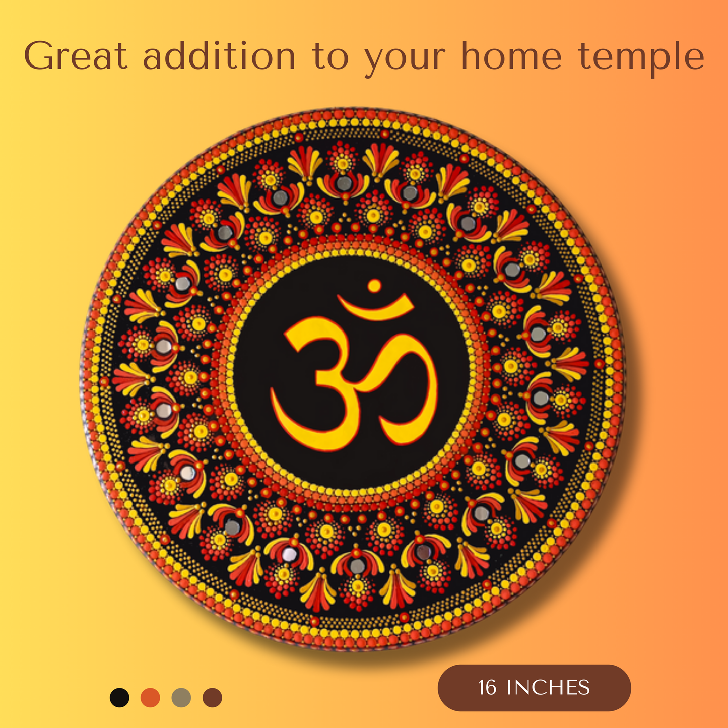 Hand-Painted Om - ॐ - Mandala Wooden Wall Art for Peace and Serenity