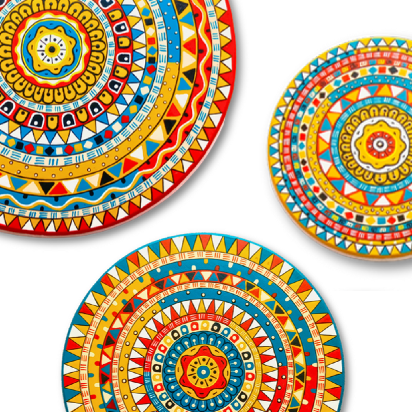Hand-painted African Tribal Design Wooden Wall Art