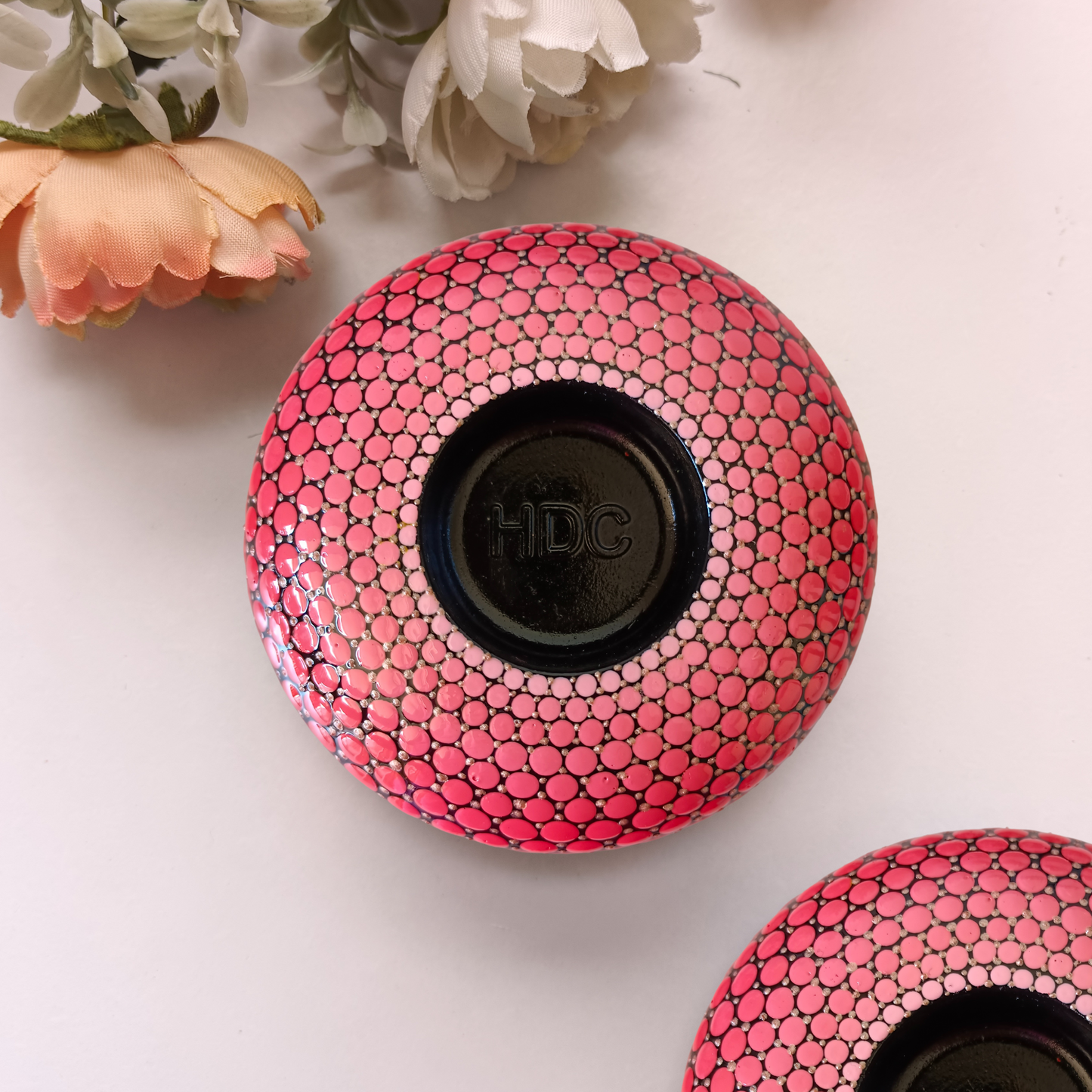 The Homely Habitat™ Handcrafted Concrete Tealight Candle Holder - Shades of Pink