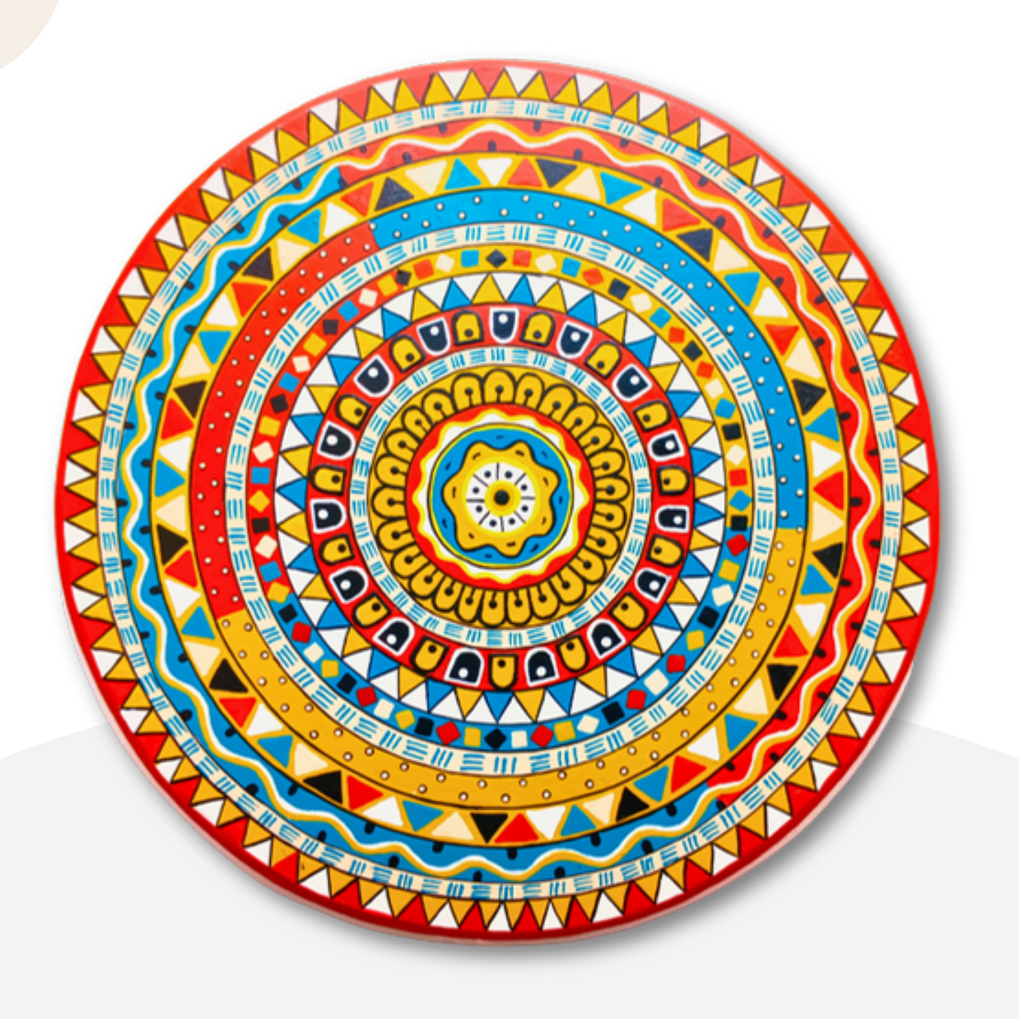 Hand-painted African Tribal Design Wooden Wall Art