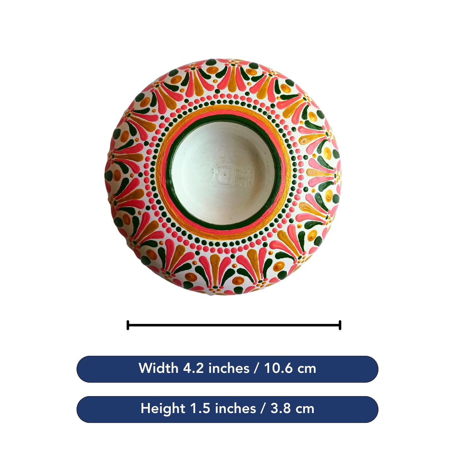 The Homely Habitat™ Handcrafted Concrete Tealight Candle Holder - White Green Pink