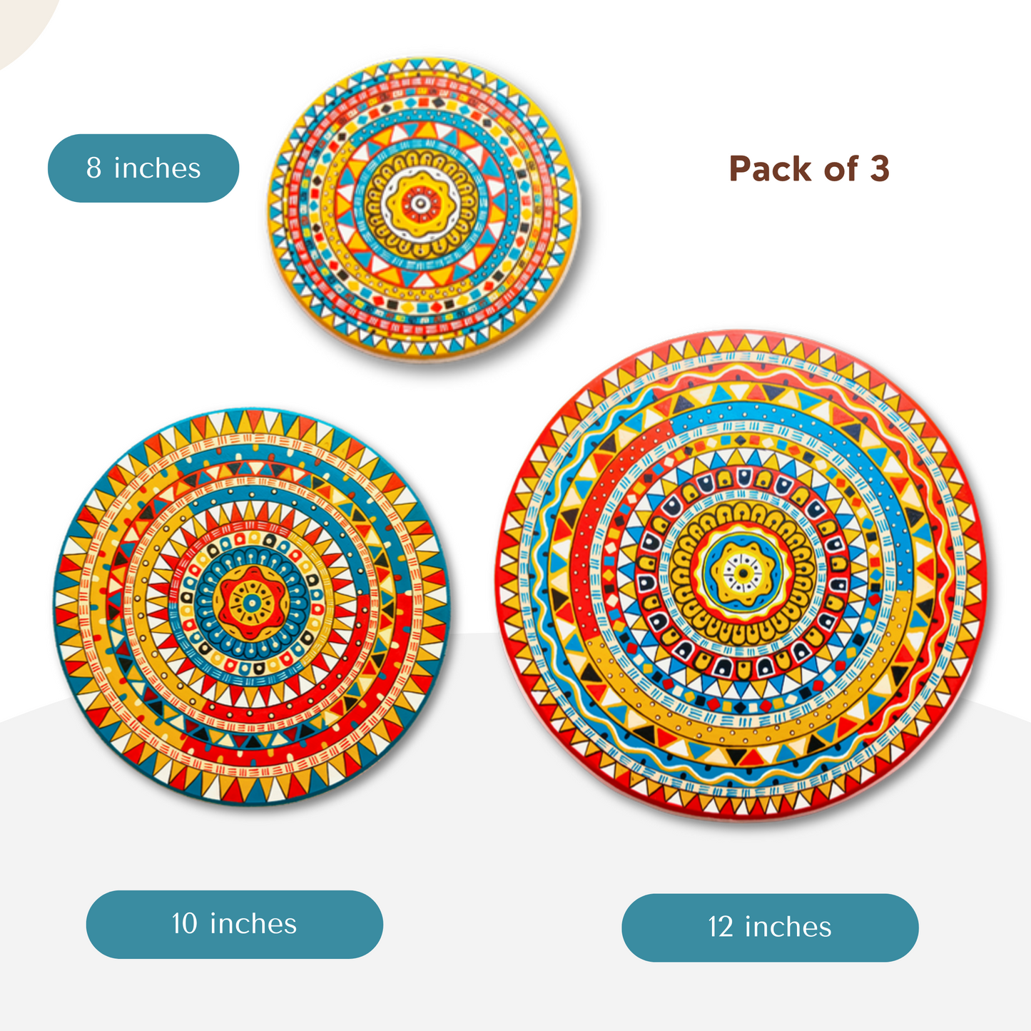 Hand-painted African Tribal Design Wooden Wall Art