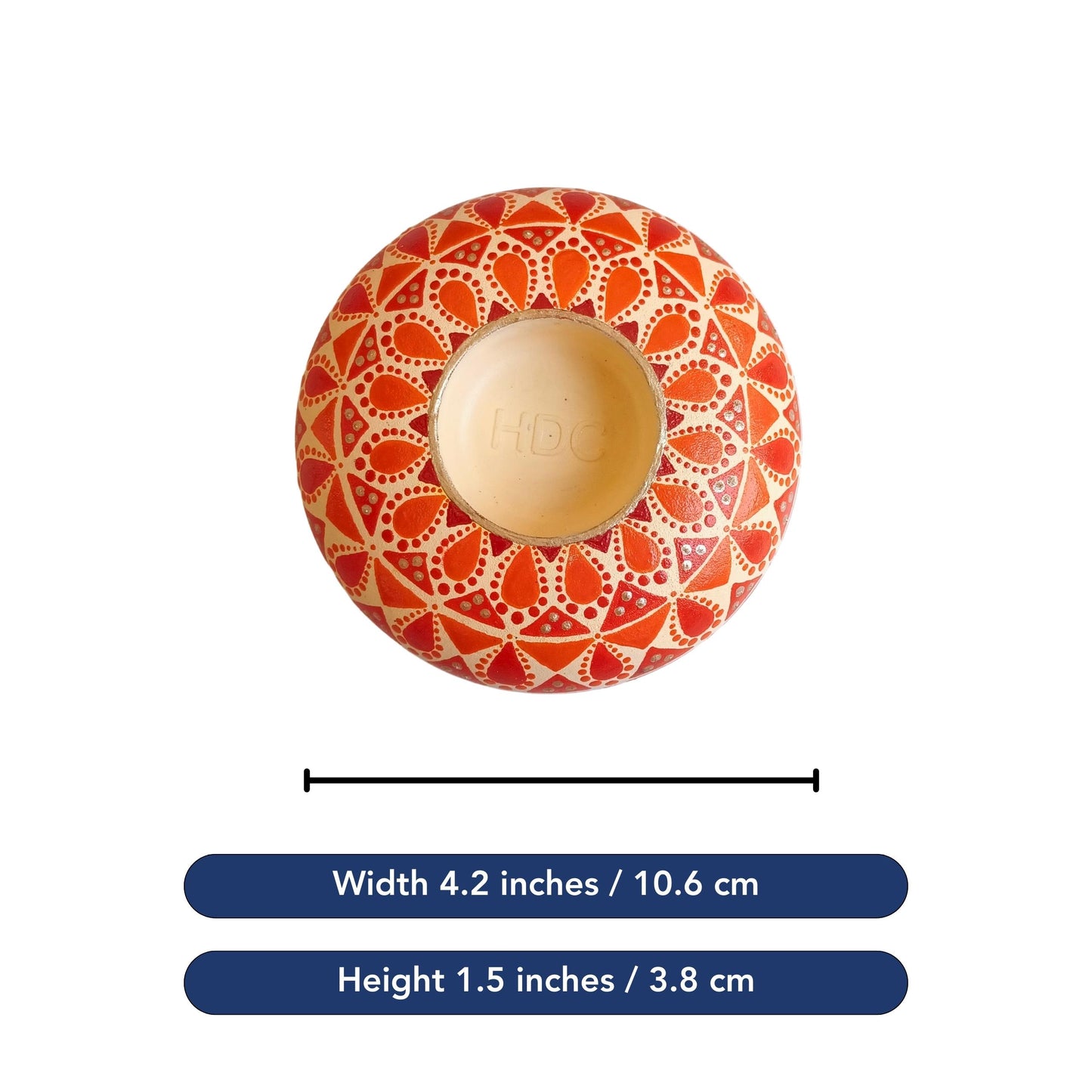 The Homely Habitat™ Handcrafted Concrete Tealight Candle Holder - Flesh Orange Red