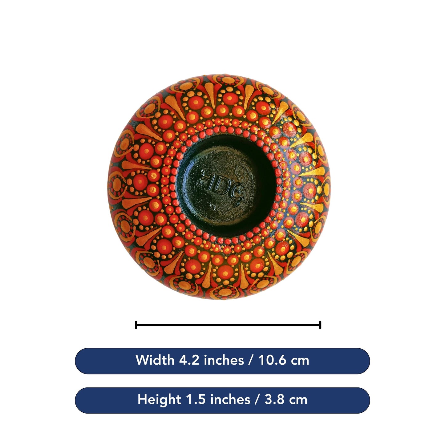 The Homely Habitat™ Handcrafted Concrete Tealight Candle Holder - Red Gold